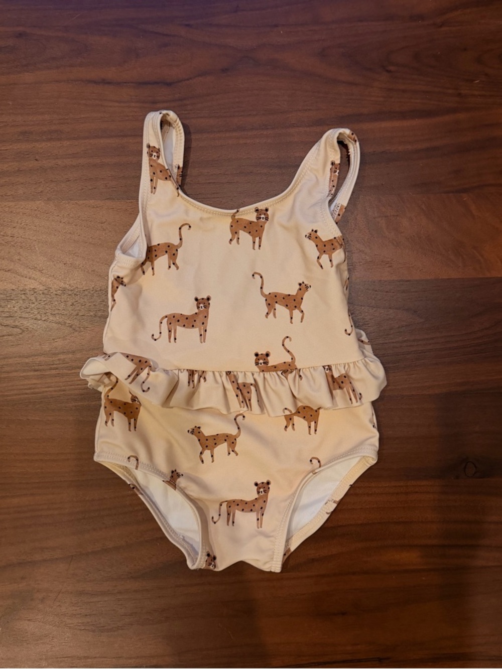 Rylee + Cru Cheetah Ruffle One-Piece Swimsuit- size 12-18m